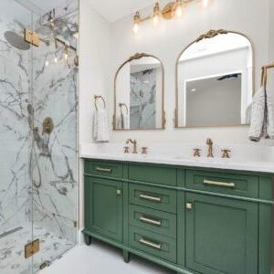 bathroom cabinets - green