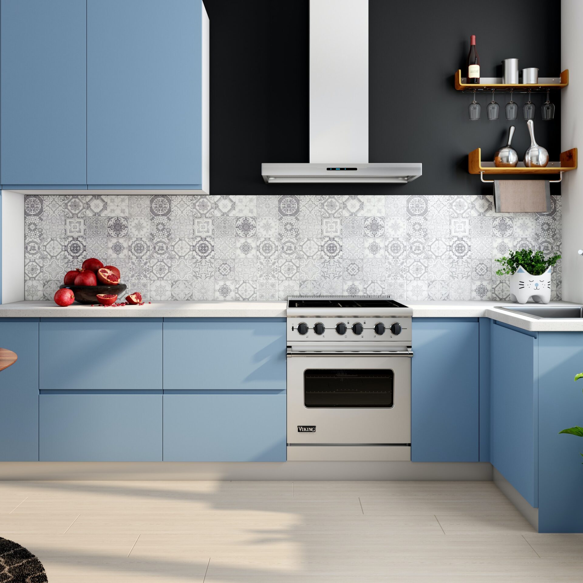 kitchen cabinet - light blue